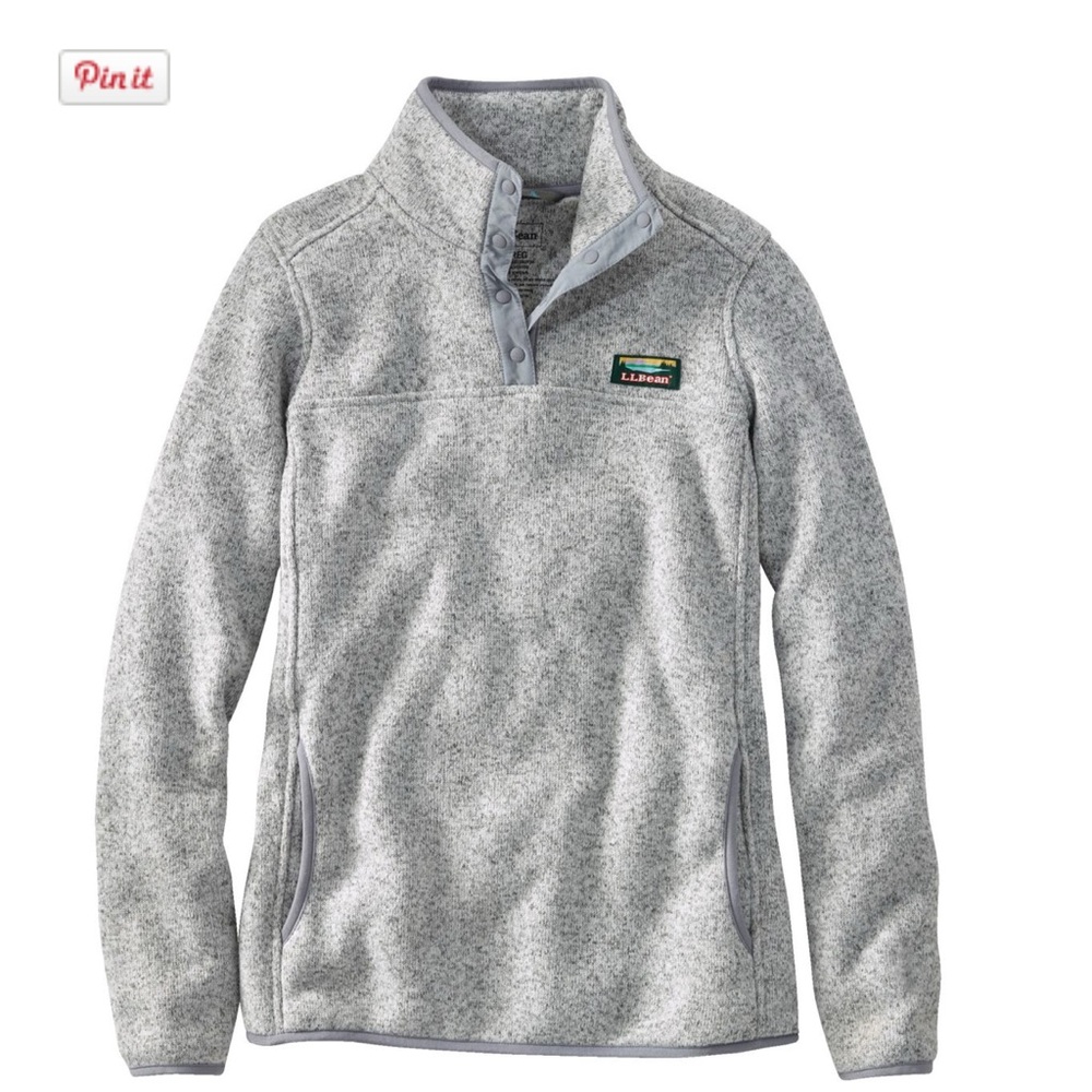 L.L.Bean Sweater Fleece Pullover Grey Womens Size Medium